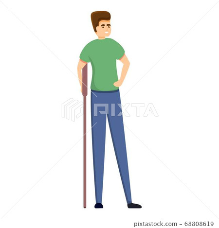Handicapped man icon, cartoon style Handicapped man icon, cartoon style 68808619