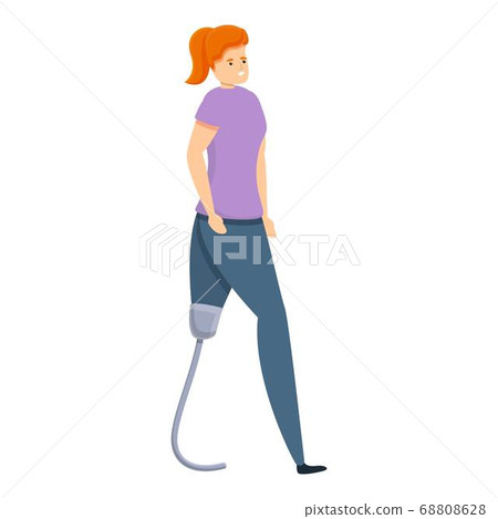 Woman leg prothesis icon, cartoon style Woman leg prothesis icon, cartoon style 68808628