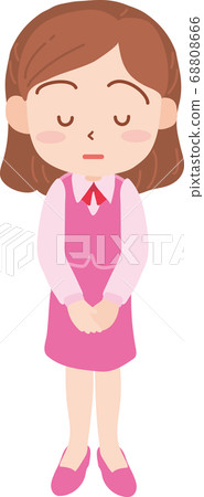 穿制服的女人_全身_道歉 68808666