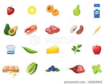 Set of products for cooking dishes healthy natural food from wholesome ingredients on white Set of products for cooking dishes healthy natural food from wholesome ingredients on white 68808992
