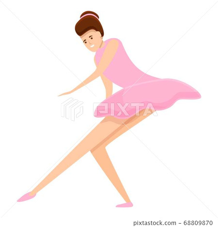 Ballerina recital icon, cartoon style 68809870