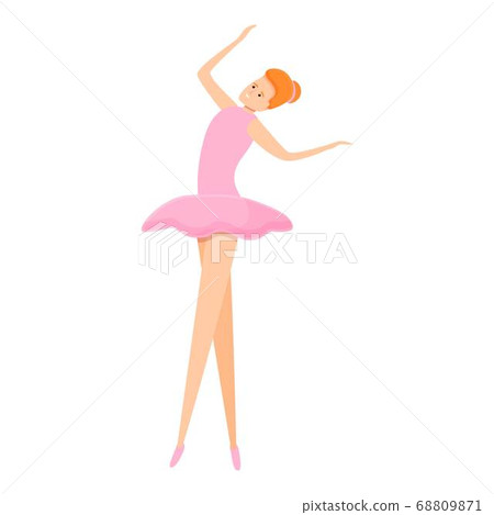 Ballerina practice icon, cartoon style 68809871