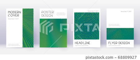 Minimal brochure design template set. Green abstra 68809927