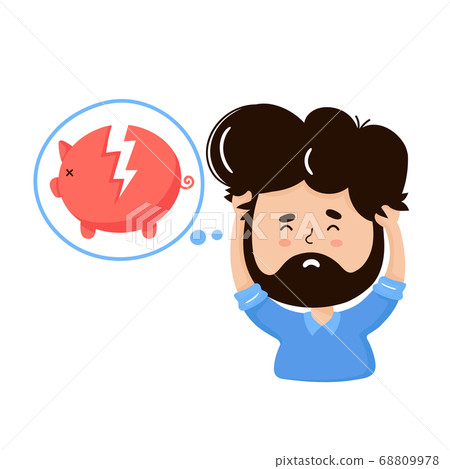 Young frustrated man think about bankruptcy Young frustrated man think about bankruptcy 68809978