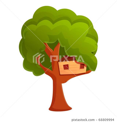 Childhood treehouse icon, cartoon style Childhood treehouse icon, cartoon style 68809994
