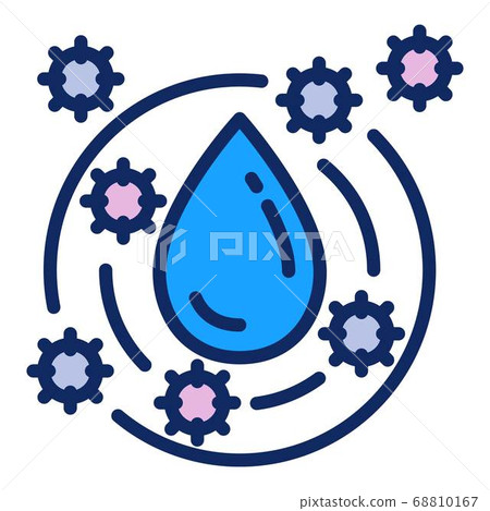 Water filter antibacterial icon, outline style 68810167
