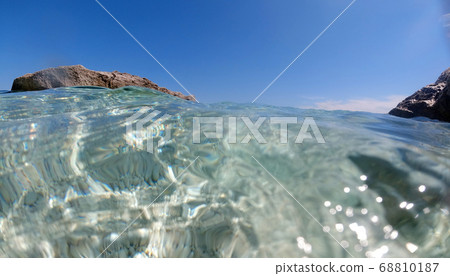 Sardinia crystal water underwater view while Sardinia crystal water underwater view while 68810187