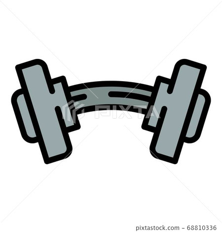 Damaged dumbbell icon, outline style Damaged dumbbell icon, outline style 68810336