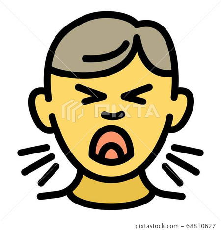 Flu cough icon, outline style 68810627