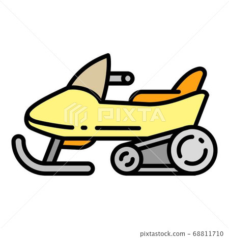 Modern snowmobile icon, outline style 68811710