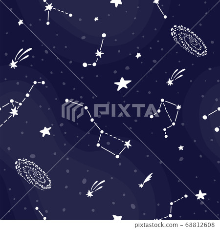 Space pattern with planets and stars. Cute design  68812608