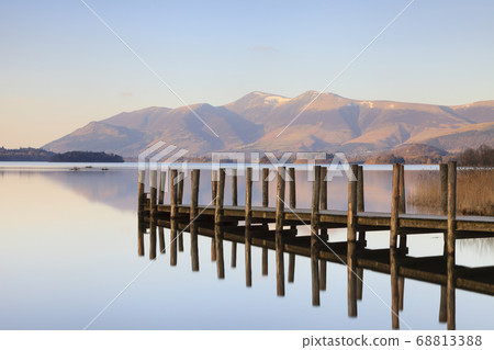 Lodore Landing Stage. The landing stage is situated on the southern edge of Derwentwater in the English Lake District. Lodore Landing Stage. The landing stage is situated on the southern edge of Derwentwater in the English Lake District. 68813388