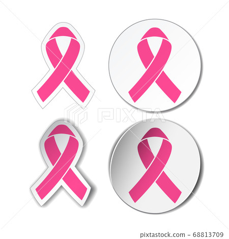 Vector set of pink ribbons symbols for breast cancer awareness 68813709