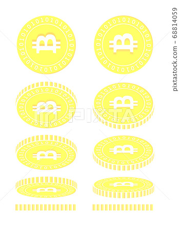 Bitcoin, internet currency rotating coins set, ani Bitcoin, internet currency rotating coins set, ani 68814059