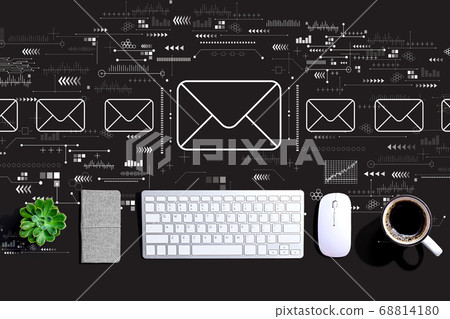 Email concept with a computer keyboard Email concept with a computer keyboard 68814180