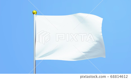 Plain white flag against the sky 68814612