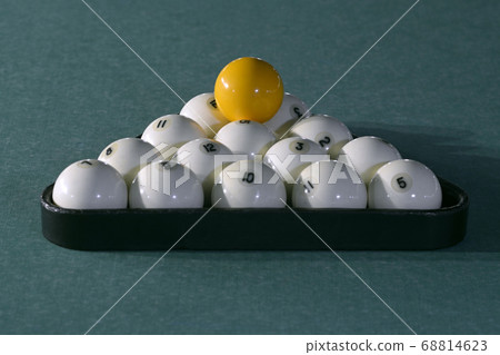 Billiard: balls set for the beginning of game in 68814623