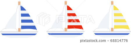 Illustration material yacht ship rides sailboat summer cute vector 68814776