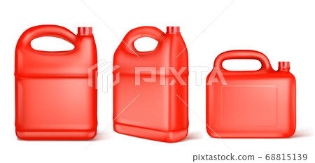 Red plastic canister for liquid fuel or motor oil Red plastic canister for liquid fuel or motor oil 68815139