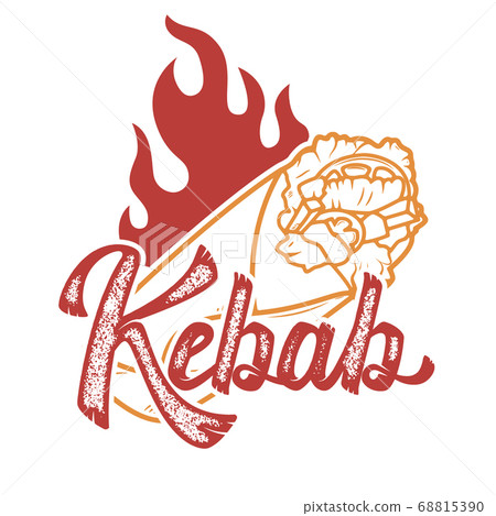 kebab. Handwritten lettering logo, label, badge. 68815390