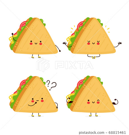 Cute happy funny sandwich set collection Cute happy funny sandwich set collection 68815461