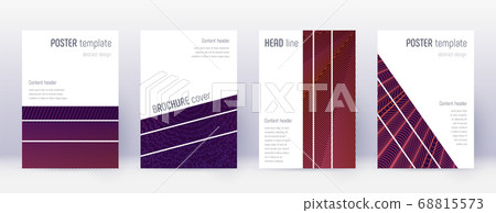Geometric brochure design template set. Violet abs 68815573