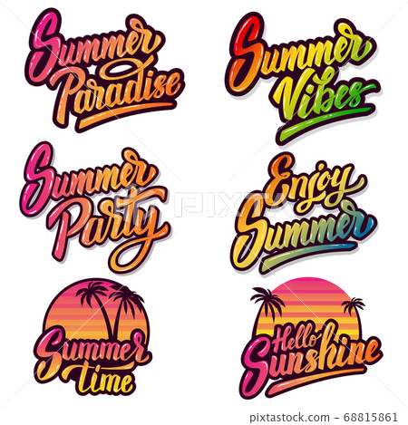 Set of summer emblems. Design elements for Set of summer emblems. Design elements for 68815861