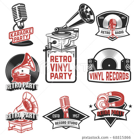 Set of retro party emblems. Design elements for 68815866