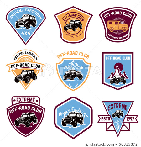 Set of four off-road suv car emblems. Extreme Set of four off-road suv car emblems. Extreme 68815872