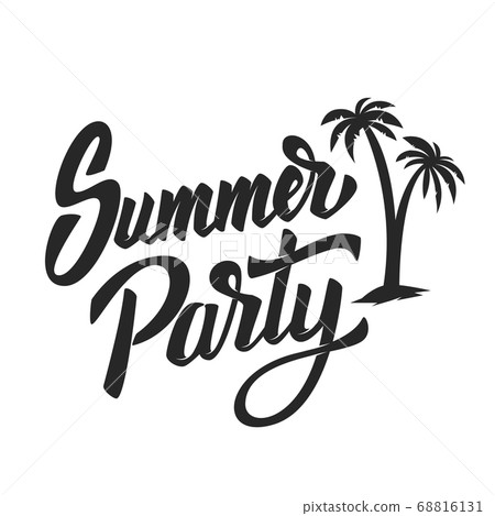 Summer party. Hand drawn lettering phrase isolated 68816131