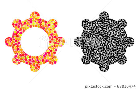 Dot Gear Mosaic Icons - Stock Illustration [68816474] - PIXTA