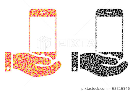 Pixel Smartphone Offer Hand Mosaic Icons - Stock Illustration [68816546 ...