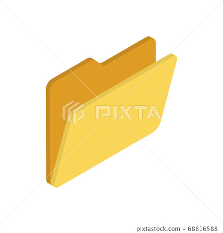 Yellow folder icon in isometric style. Vector - Stock Illustration ...
