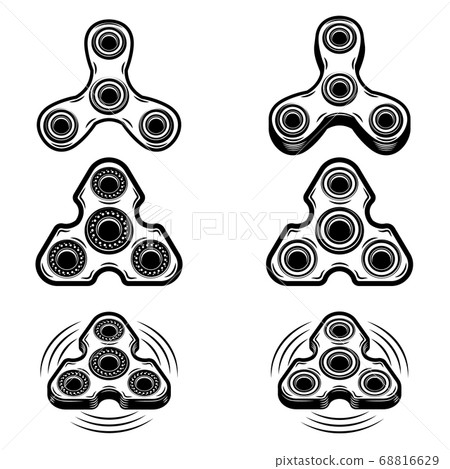 Set of the hand spinner icons isolated on white - Stock Illustration ...