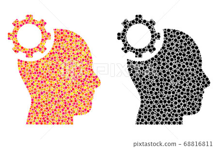 Dotted Intellect Gear Mosaic Icons - Stock Illustration [68816811] - PIXTA