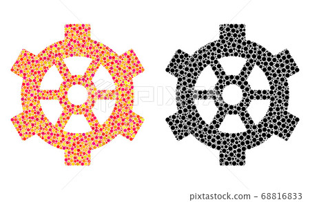 Dotted Gear Mosaic Icons - Stock Illustration [68816833] - PIXTA