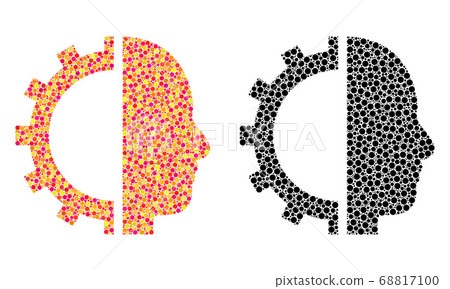 Dot Cyborg Gear Mosaic Icons - Stock Illustration [68817100] - PIXTA
