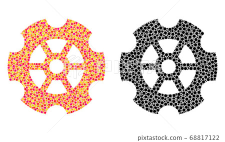 Dotted Gear Mosaic Icons - Stock Illustration [68817122] - PIXTA
