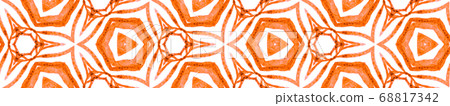 Orange tropical Seamless Border Scroll. Geometric  68817342