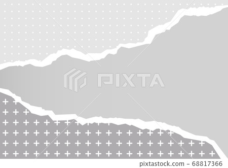 Gray paper with torn edges, vector background 68817366