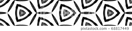Black and white kaleidoscope Seamless Border Scrol Black and white kaleidoscope Seamless Border Scrol 68817449