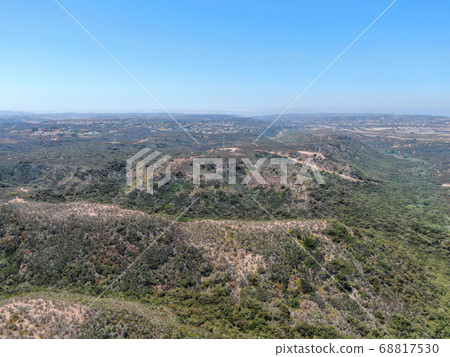 Aerial view of Los Penasquitos Canyon Preserve during summer season.  68817530