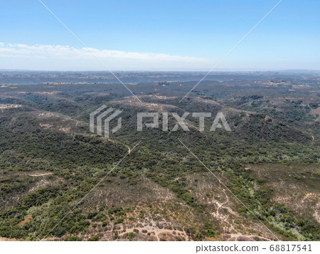 Aerial view of Los Penasquitos Canyon Preserve during summer season.  68817541