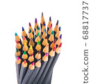 Plain black colorful pencils for drawing isolate 68817737