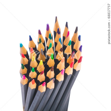 Plain black colorful pencils for drawing isolate Plain black colorful pencils for drawing isolate 68817737
