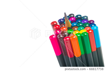 Plain black colorful pencils for drawing isolate Plain black colorful pencils for drawing isolate 68817738