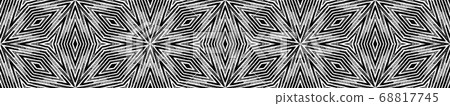 Dark black and white Seamless Border Scroll. Geome 68817745
