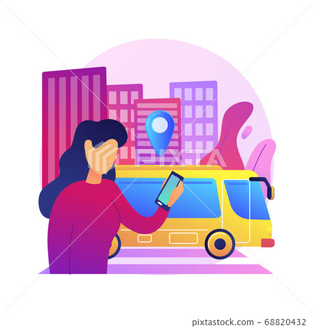 Autonomous public transport abstract concept vector illustration. Autonomous public transport abstract concept vector illustration. 68820432
