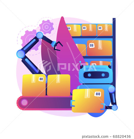 Warehouse robotization abstract concept vector illustration. Warehouse robotization abstract concept vector illustration. 68820436