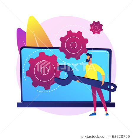 Computer troubleshooting abstract concept vector illustration. 68820799